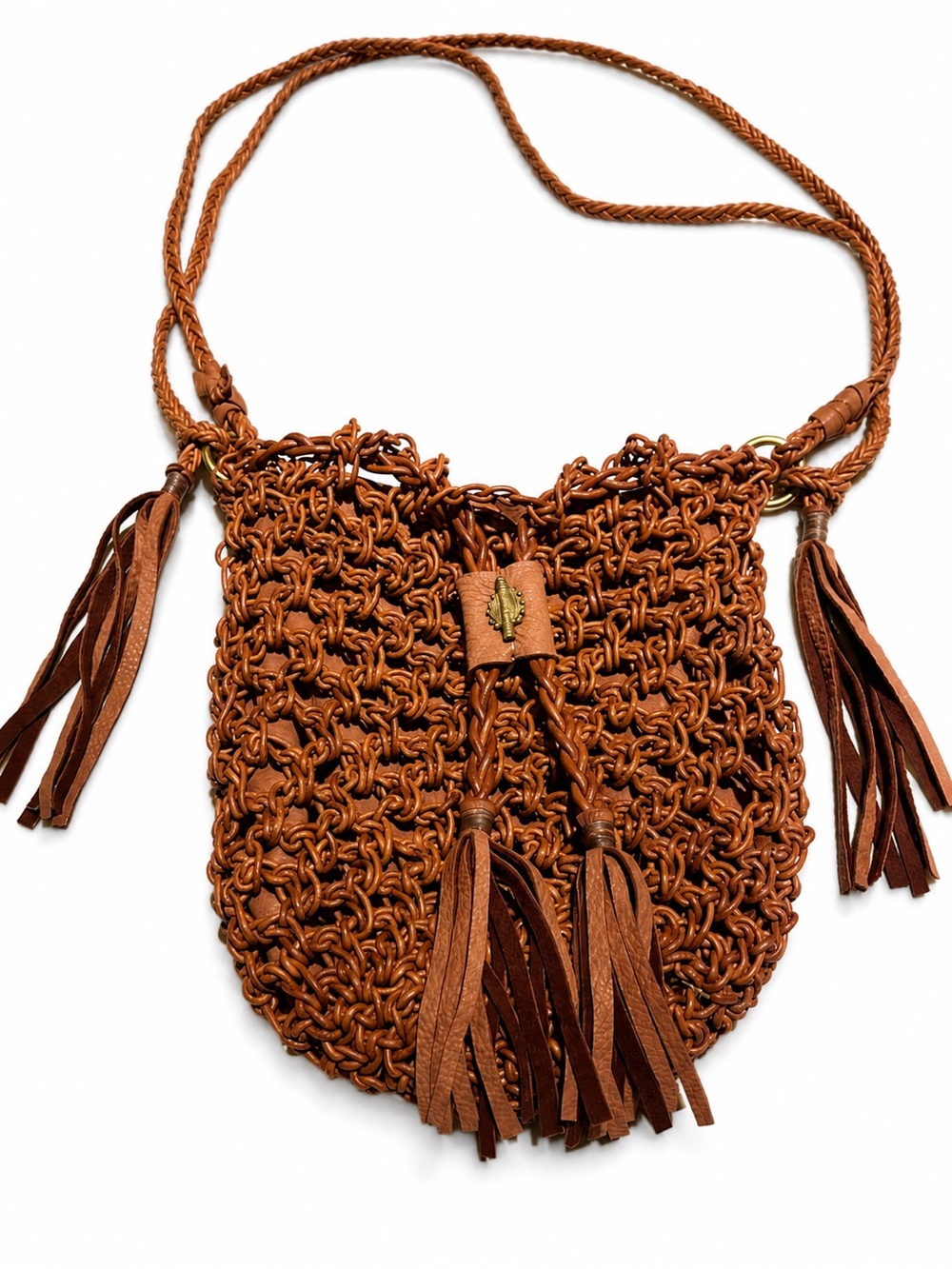 Vintage Handwoven Genuine Leather Crossbody Bag